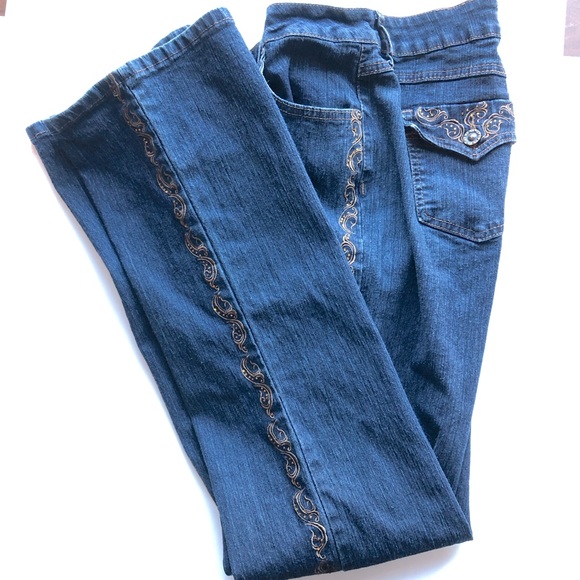 Roz & Ali Embroidered Embellished Jeans SZ 10 - Picture 3 of 14